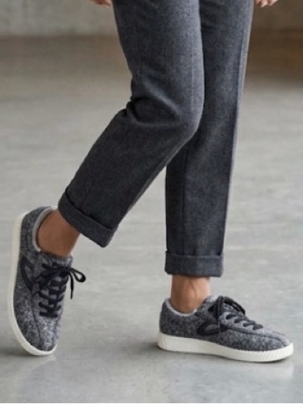 Tretorn NyLite Plus Wool Gray OrthoLite Sneakers Shoes Size 8 1/2 NWT
